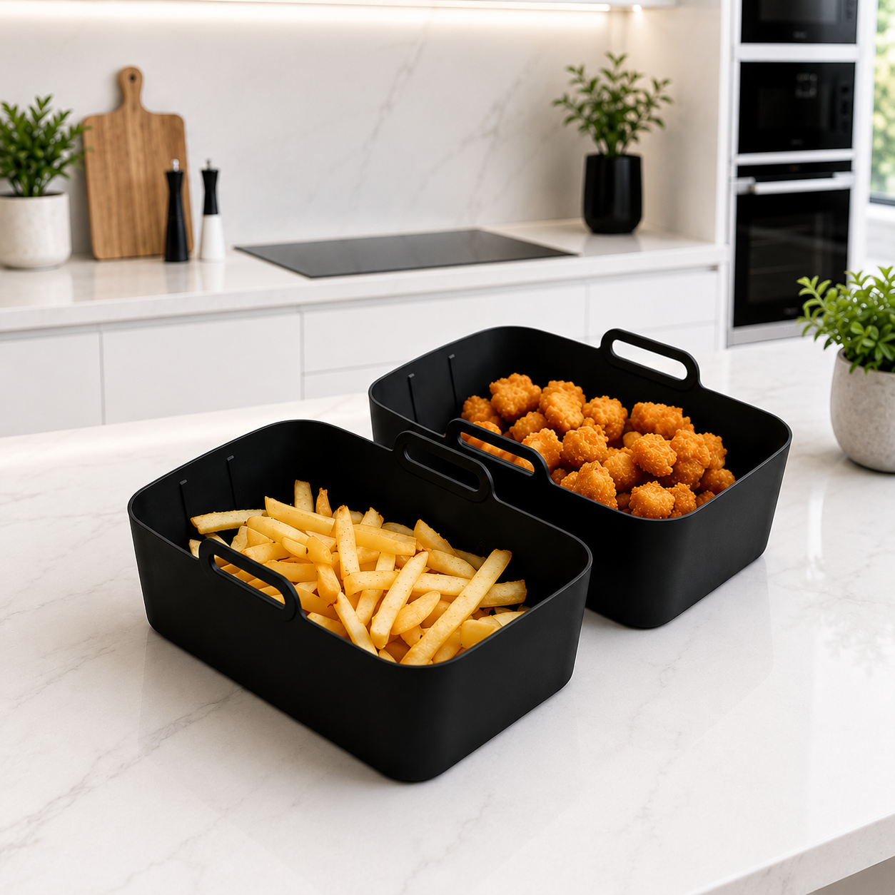 2pcs rectangle Reusable Silicone Air Fryer Liner