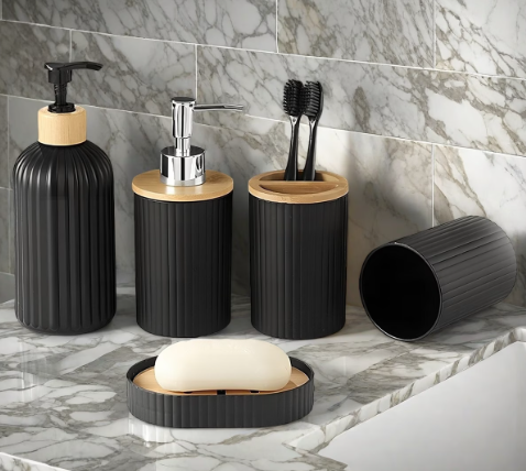 Black Bathroom Additions Set