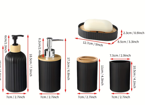 Black Bathroom Additions Set