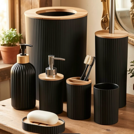 Black Bathroom Additions Set