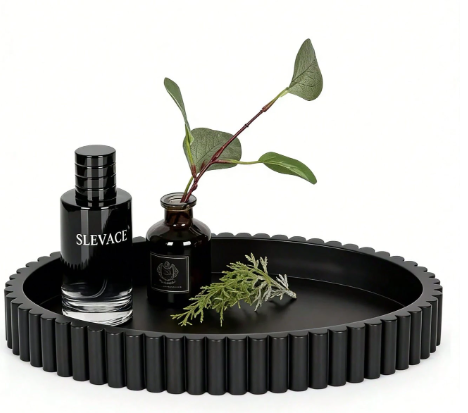 Elegant Fluted Oval Decorative Tray
