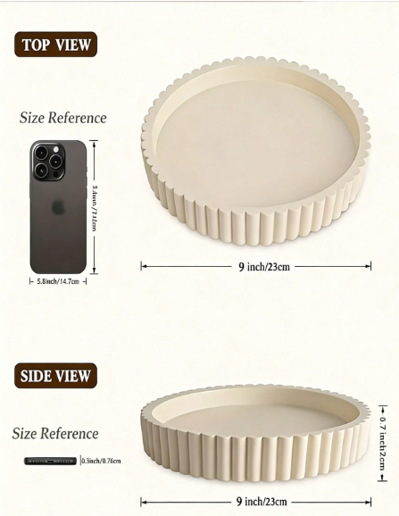 Elegant Fluted Oval Decorative Tray